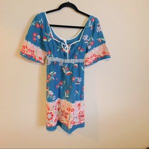 Anthropologie Lilka blue floral dress
